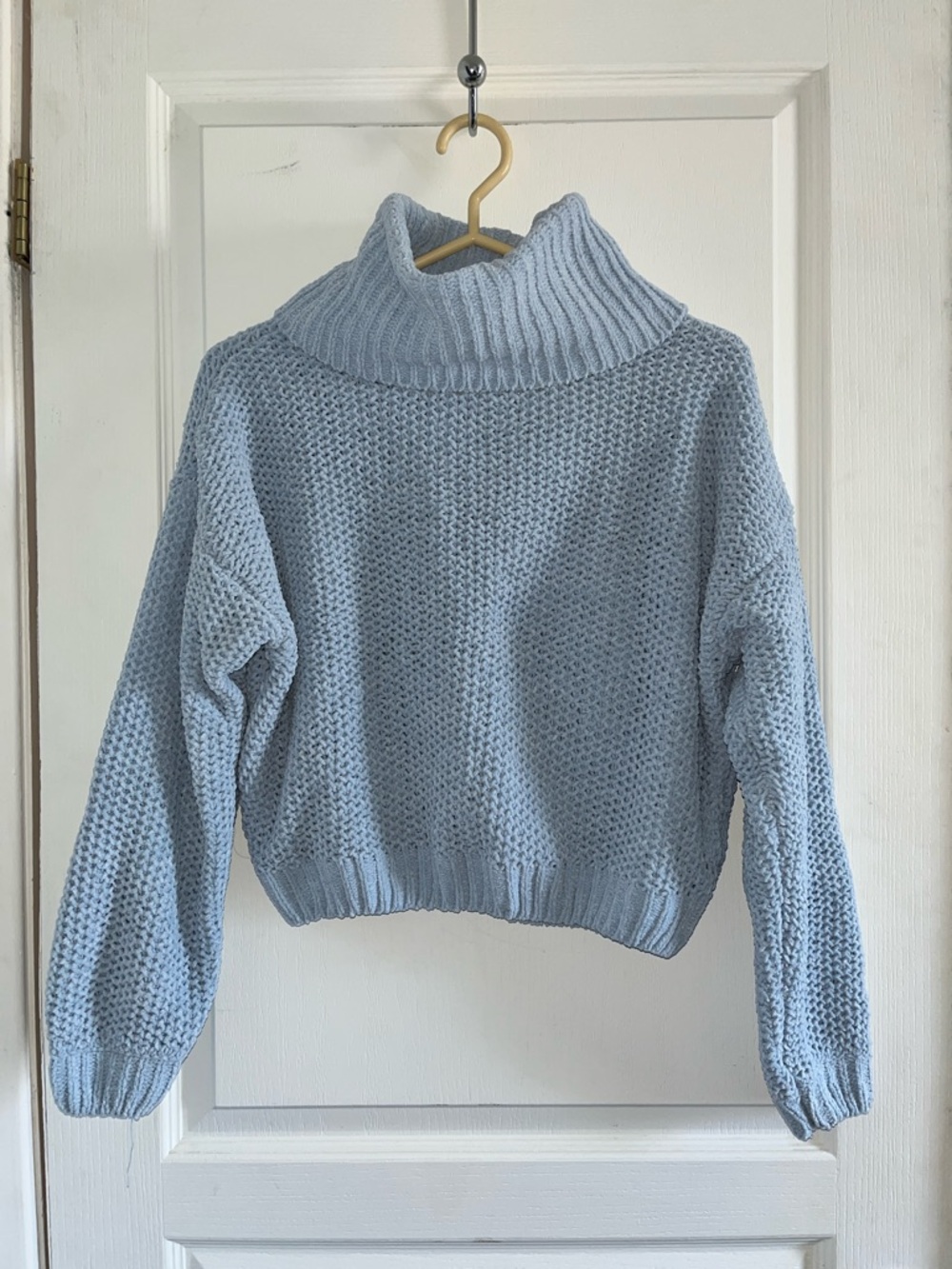 Garage Light Blue Chunky Turtleneck Sweater